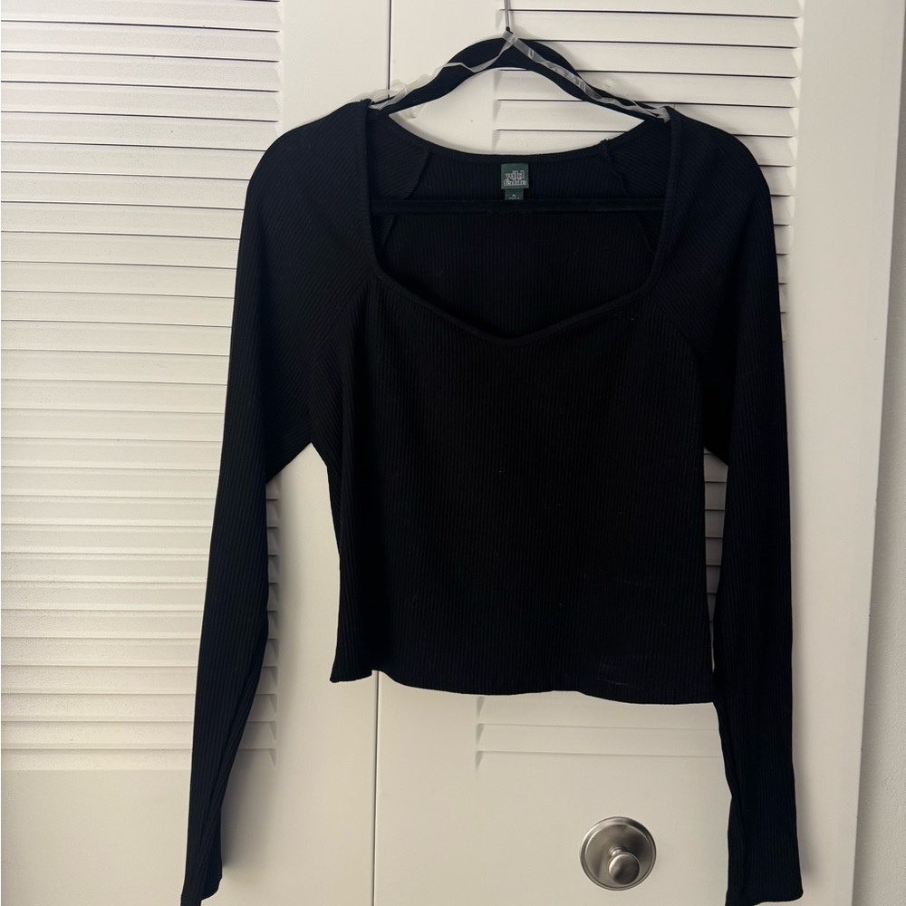 Wild Fable Black Fitted Long Sleeve W XL